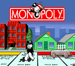 Monopoly title screen for Sega Genesis